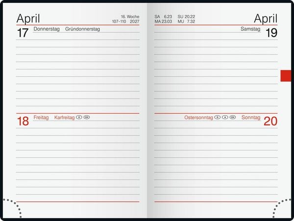 Produktbild: rido/id&eacute; 7016212907 Taschenkalender Mod. Industrie II 2027 A7, Kunststoff, schwarz