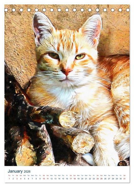 Produktbild: Umbrian Cats (Desk Calendar 2026 DIN A5 portrait), CALVENDO 12 Month DeskCalendar