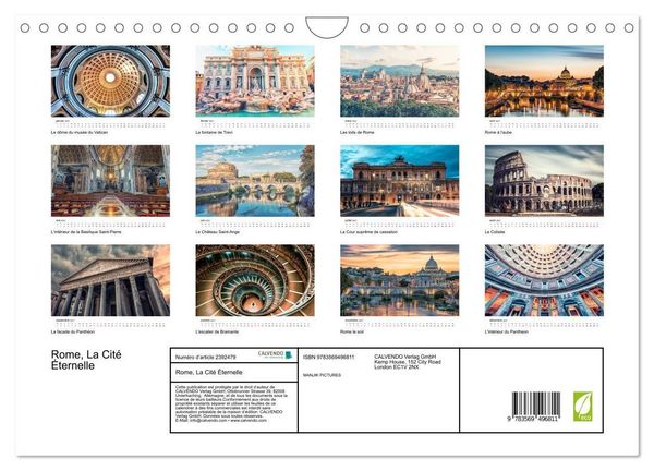 Produktbild: Rome, La Cit&eacute; &Eacute;ternelle (Calendrier mural 2027 DIN A4 vertical), CALVENDO calendrier mensuel