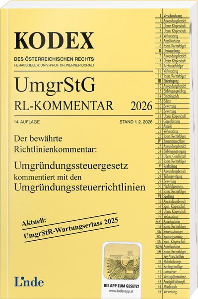 Produktbild: KODEX Umgr&uuml;ndungssteuergesetz-Richtlinienkommentar 2026