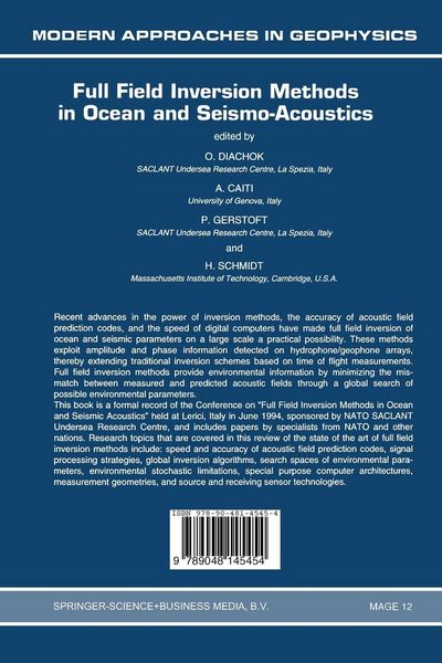 Produktbild: Full Field Inversion Methods in Ocean and Seismo-Acoustics