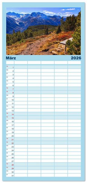 Produktbild: Familienplaner 2026 - Auf Hochtouren mit 5 Spalten (Wandkalender, 21 x 45 cm) CALVENDO