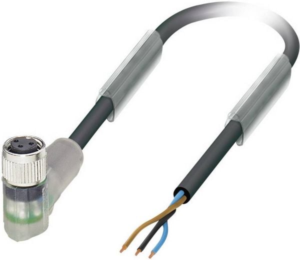 Produktbild: Phoenix Contact 1671072 Sensor-/Aktor-Steckverbinder, konfektioniert M8 Buchse, gewinkelt 3.00 m Polzahl Sensoren: 3 1 St.
