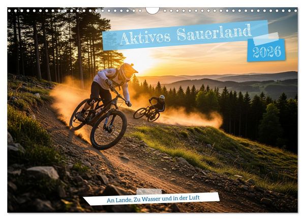 Produktbild: Aktives Sauerland (Wandkalender 2026 DIN A3 quer), CALVENDO Monatskalender