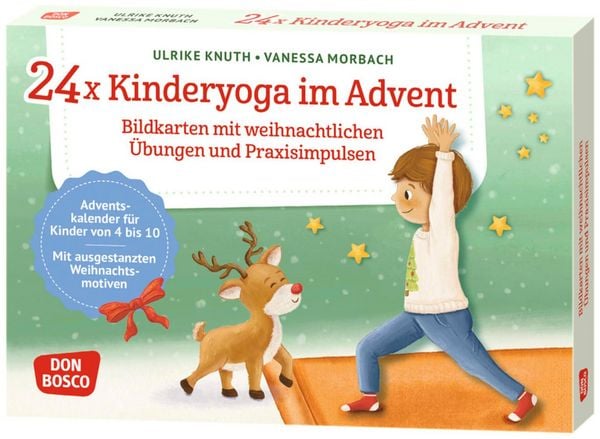 Produktbild: 24 x Kinderyoga im Advent. Bildkarten mit weihnachtlichen &Uuml;bungen und Praxisimpulsen