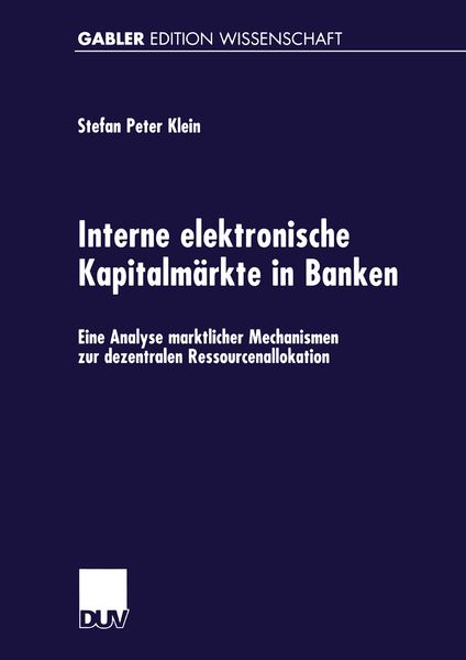 Produktbild: Interne elektronische Kapitalm&auml;rkte in Banken