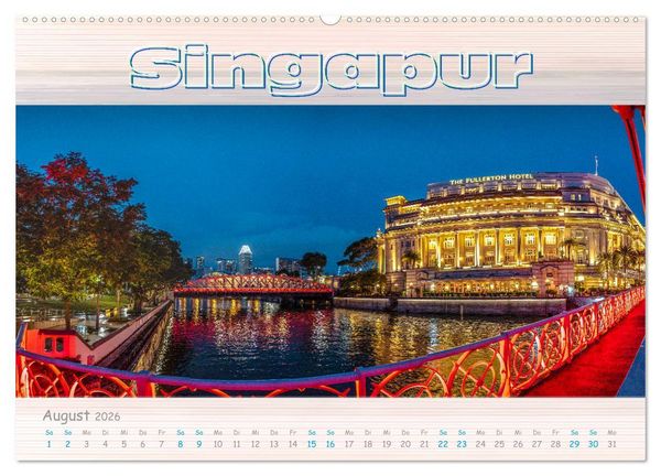 Produktbild: Singapur als Panorama (hochwertiger Premium Wandkalender 2026 DIN A2 quer), Kunstdruck in Hochglanz