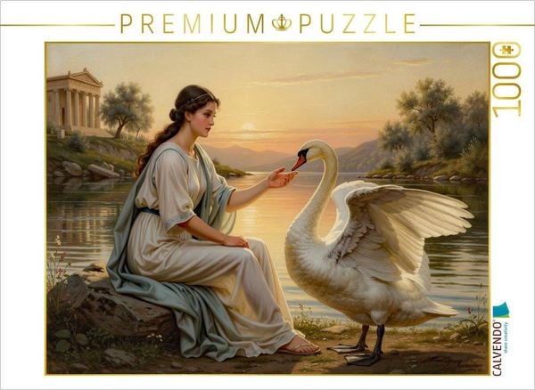 CALVENDO Puzzle Leda und der Schwan | 1000 Teile Lege-Größe 64x48cm Foto-Puzzle für glückliche Stunden