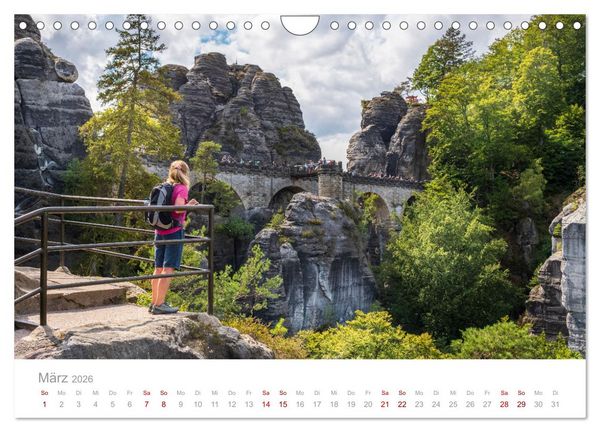 Produktbild: Sachsen - Eine stimmungsvolle Wanderung in Bildern (Wandkalender 2026 DIN A4 quer), CALVENDO Monatskalender