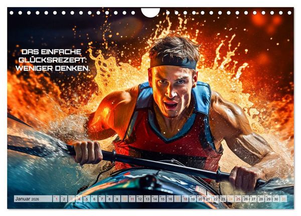 Produktbild: Kajak und Motivation (Wandkalender 2026 DIN A4 quer), CALVENDO Monatskalender