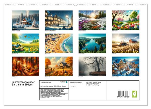 Produktbild: Jahreszeitenwunder: Ein Jahr in Bildern (hochwertiger Premium Wandkalender 2026 DIN A2 quer), Kunstdruck in Hochglanz