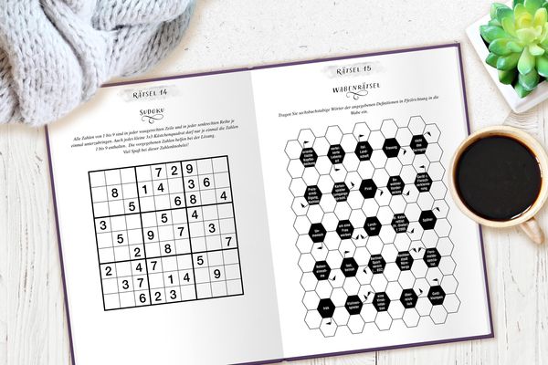 Produktbild: Deluxe R&auml;tselbuch/R&auml;tselblock mit extra gro&szlig;em Druck f&uuml;r Erwachsene und Senioren in DIN A4.