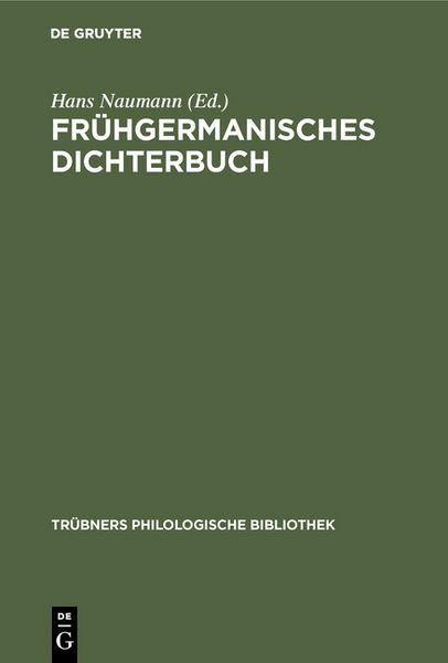 Produktbild: Fr&uuml;hgermanisches Dichterbuch