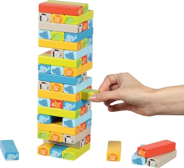 Produktbild: Geschicklichkeitsspiel Wackelturm mit Tiermotiven