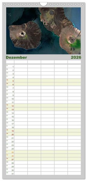 Produktbild: Familienplaner 2026 - Die Erde aus dem All mit 5 Spalten (Wandkalender, 21 x 45 cm) CALVENDO
