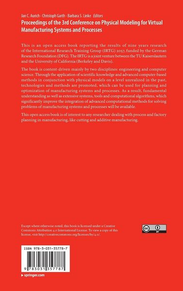 Produktbild: Proceedings of the 3rd Conference on Physical Modeling for Virtual Manufacturing Systems and Processes