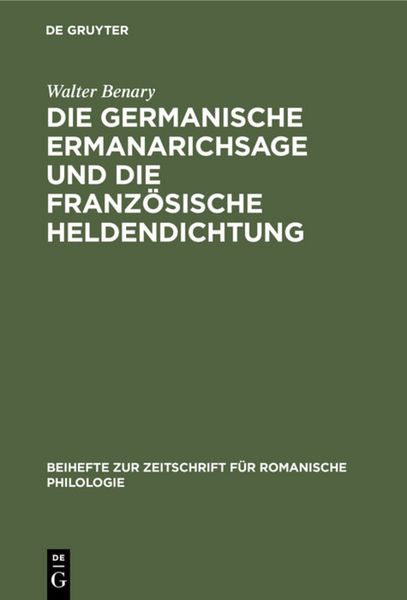 Produktbild: Die germanische Ermanarichsage und die franz&ouml;sische Heldendichtung