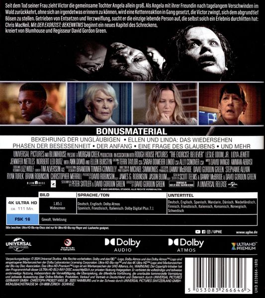 Produktbild: DER EXORZIST: BEKENNTNIS (4K Ultra HD)