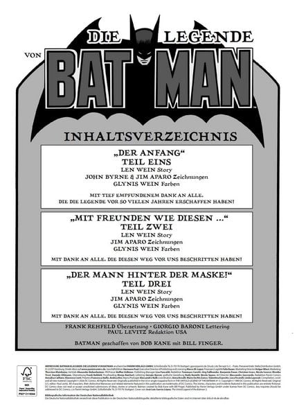 Produktbild: Batman Klassiker: Die Legende von Batman