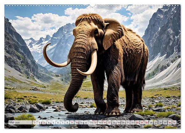 Produktbild: Im urzeitlichen Reich des Mammuts (hochwertiger Premium Wandkalender 2026 DIN A2 quer), Kunstdruck in Hochglanz