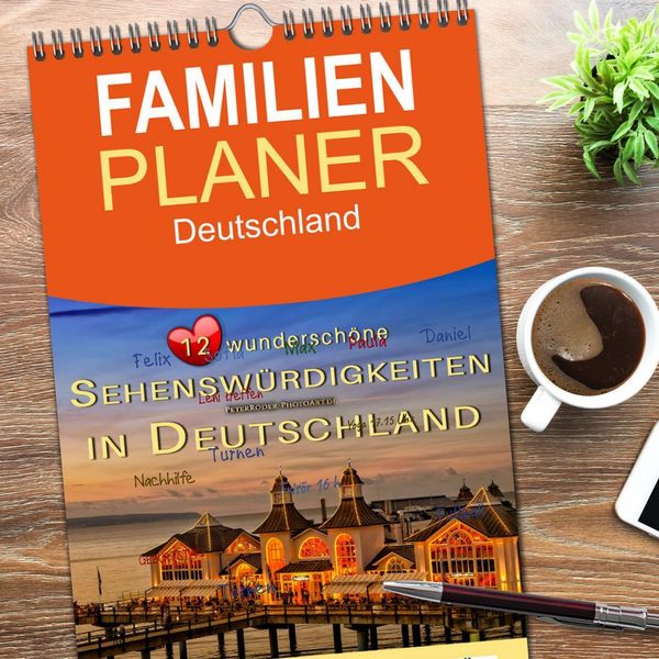 Produktbild: Familienplaner 2026 - 12 wundersch&ouml;ne Sehensw&uuml;rdigkeiten in Deutschland mit 5 Spalten (Wandkalender, 21 x 45 cm) CALVENDO