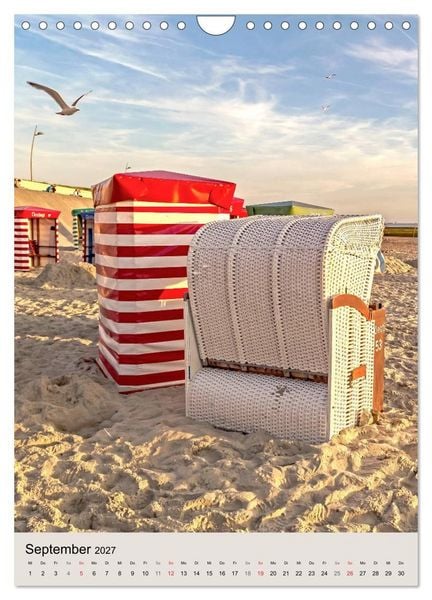 Produktbild: Borkum Strandspaziergang (Wandkalender 2027 DIN A4 hoch), CALVENDO Monatskalender
