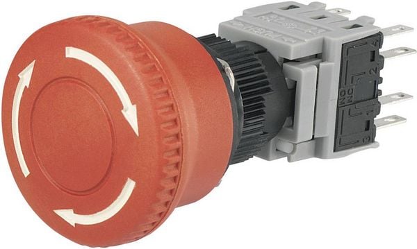 Produktbild: TRU Components LAS1-BY-22TSB Not-Aus-Schalter 2 &Ouml;ffner, 2 Schlie&szlig;er 1St.