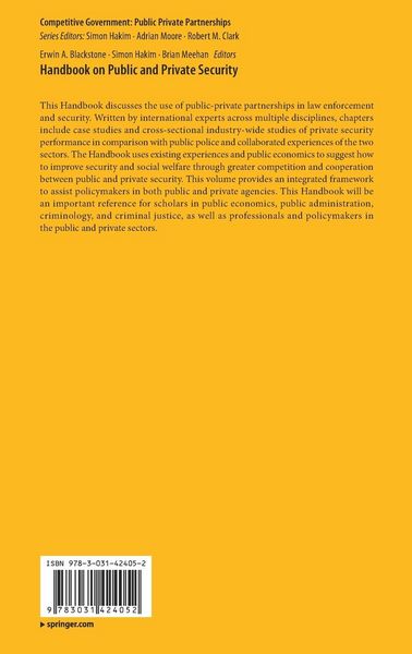 Produktbild: Handbook on Public and Private Security