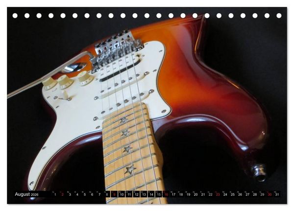 Produktbild: KULT GITARRE - Richie Sambora Stratocaster (Tischkalender 2026 DIN A5 quer), CALVENDO Monatskalender