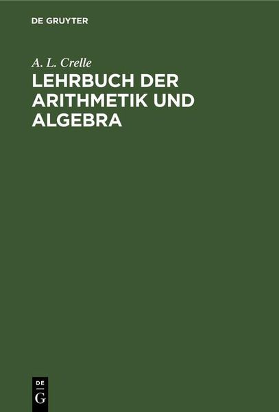 Produktbild: Lehrbuch der Arithmetik und Algebra