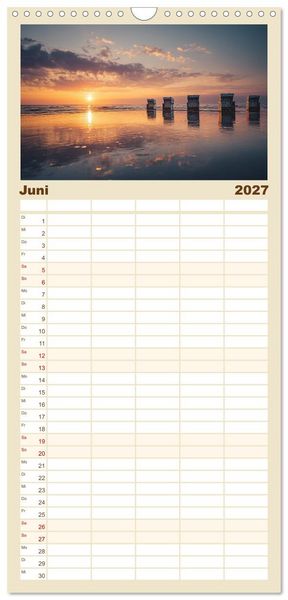 Produktbild: Familienplaner 2027 - St&uuml;hle K&ouml;rbe Liegen mit 5 Spalten (Wandkalender, 21 x 45 cm) CALVENDO