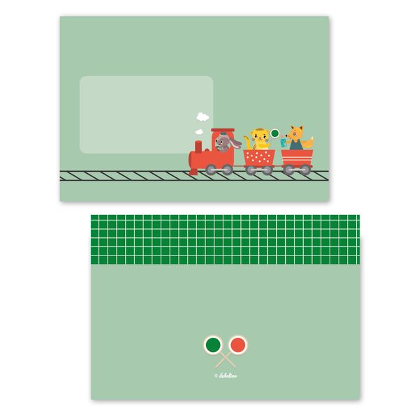 Produktbild: Liniertes Briefpapier-Set f&uuml;r Kinder: Eisenbahn, Zug (f&uuml;r M&auml;dchen und Jungen)