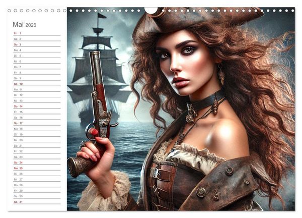 Produktbild: KI Piraten - Abenteuer der Seer&auml;uber auf hoher See (Wandkalender 2026 DIN A3 quer), CALVENDO Monatskalender