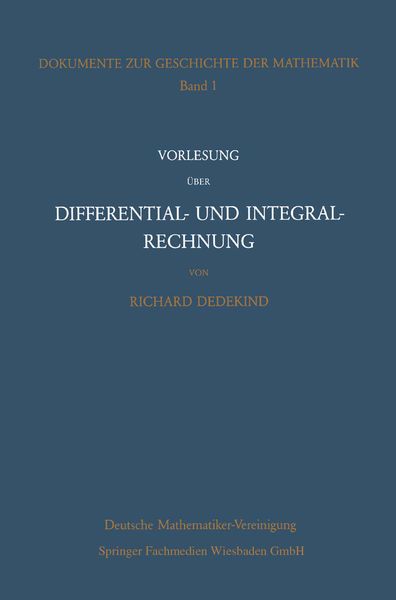 Vorlesung über Differential- und Integralrechnung 1861/62