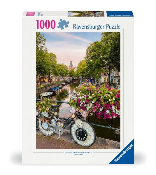 Produktbild: Erwachsenenpuzzle 1000 Teile - Fahrrad und Blumen in Amsterdam
