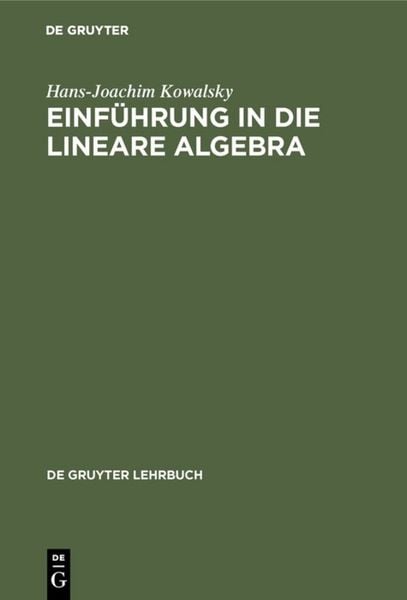 Produktbild: Einf&uuml;hrung in die lineare Algebra