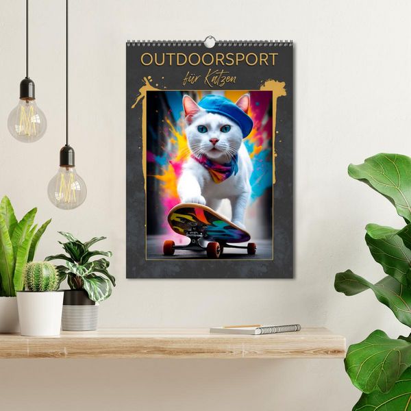 Produktbild: Outdoorsport f&uuml;r Katzen (Wandkalender 2026 DIN A3 hoch), CALVENDO Monatskalender