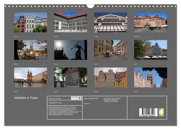 Produktbild: Altst&auml;dte in Polen (Wandkalender 2027 DIN A3 quer), CALVENDO Monatskalender