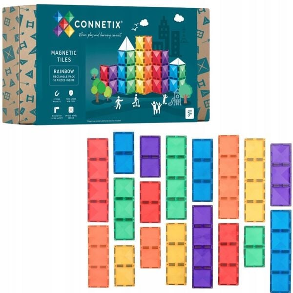 Connetix Magnetbausteine Rainbow Rectangle Pack - 18 Teile