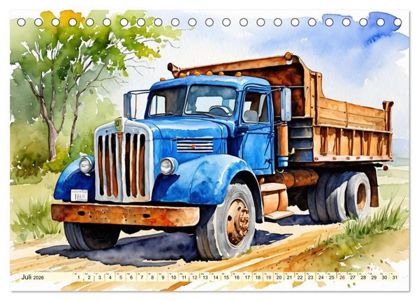 Produktbild: Nostalgische Trucks (Tischkalender 2026 DIN A5 quer), CALVENDO Monatskalender