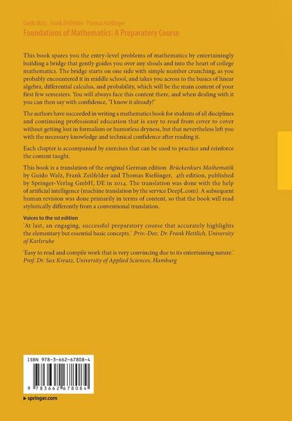 Produktbild: Foundations of Mathematics: A Preparatory Course