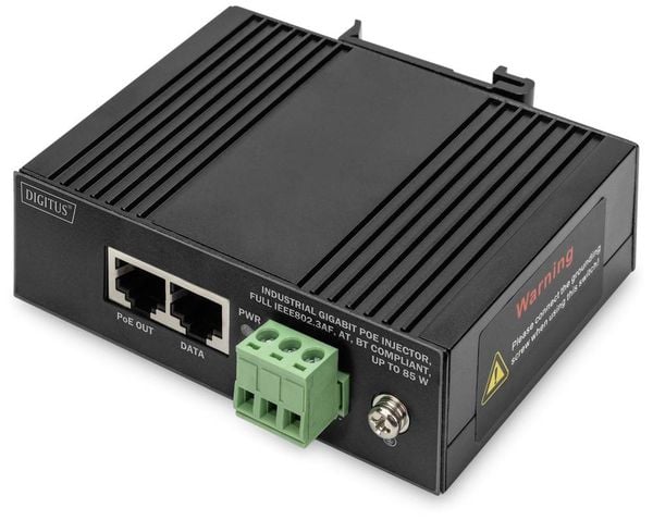 Produktbild: Digitus DN-651141 PoE Injektor 10 / 100 / 1000MBit/s IEEE 802.3af (12.95 W), IEEE 802.3at (25.5 W), IEEE 802.3bt, IEEE802.3at