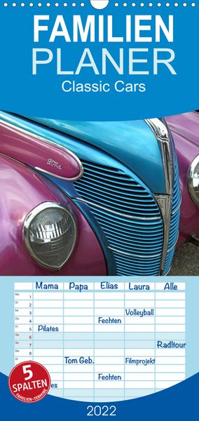 Produktbild: Familienplaner Classic Cars (Wandkalender 2022 , 21 cm x 45 cm, hoch)