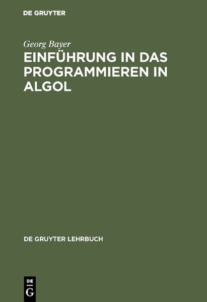 Produktbild: Einf&uuml;hrung in das Programmieren in Algol