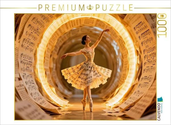 CALVENDO Puzzle Ballerina im Notentunnel - Der erste Klang | 1000 Teile Lege-Größe 64x48cm Foto-Puzzle für glückliche Stunden