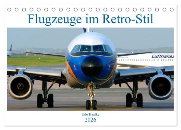Produktbild: Flugzeuge im Retro-Stil (Tischkalender 2026 DIN A5 quer), CALVENDO Monatskalender