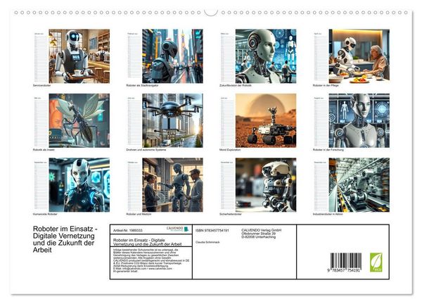 Produktbild: Roboter im Einsatz - Digitale Vernetzung und die Zukunft der Arbeit (hochwertiger Premium Wandkalender 2026 DIN A2 quer), Kunstdruck in Hochglanz