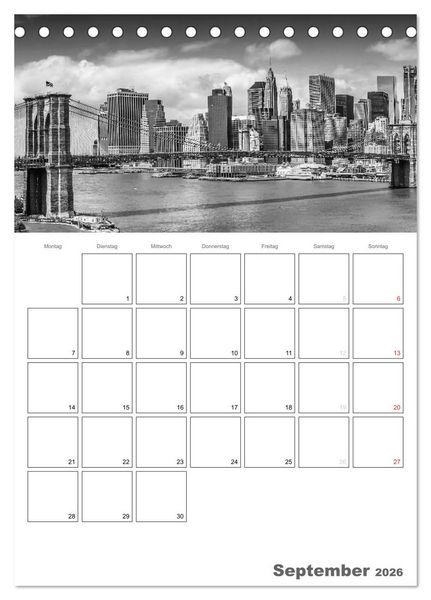 Produktbild: NEW YORK Skylines (Tischkalender 2026 DIN A5 hoch), CALVENDO Monatskalender