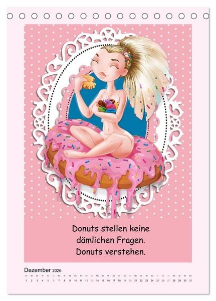 Produktbild: Mampfen und Lachen! Lustige Spr&uuml;che &uuml;ber K&uuml;che, kochen und essen (Tischkalender 2026 DIN A5 hoch), CALVENDO Monatskalender