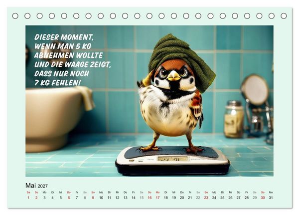 Produktbild: Kesse Spatzen (Tischkalender 2027 DIN A5 quer), CALVENDO Monatskalender
